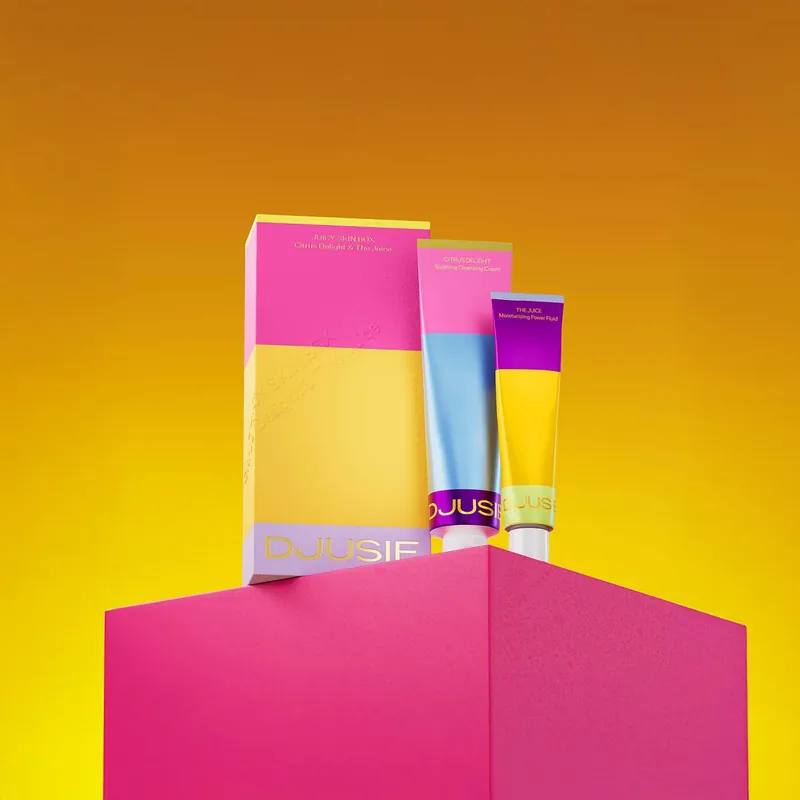 Djusie Juicy Skin Box - Lahjapakkaus Puhdistusvoide+Päivävoide, PÄIVÄYS 11/26 Superhinta