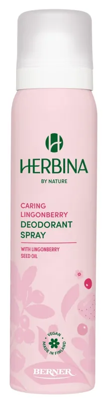 Herbina 100ml suihkedeodorantti Caring Lingonberry Ajankohtainen