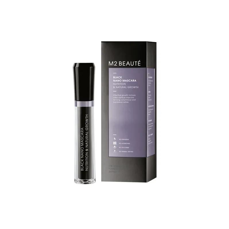 M2 Beauté Black Nano Mascara Nutrition & Natural Growth -ripsiväri 6 ml Tehdashinta