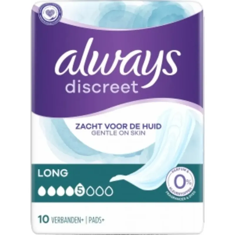 Uusi Malli DISCREET INKONTENSSISUOJA LONG 10KPL