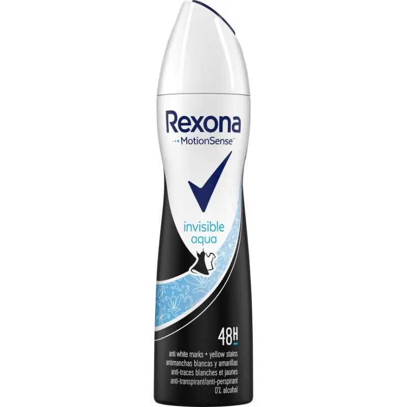 Ilmainen Palautus REXONA INVISIBLE AQUA ANTIPERSPIRANTTI SPRAY 150 ML
