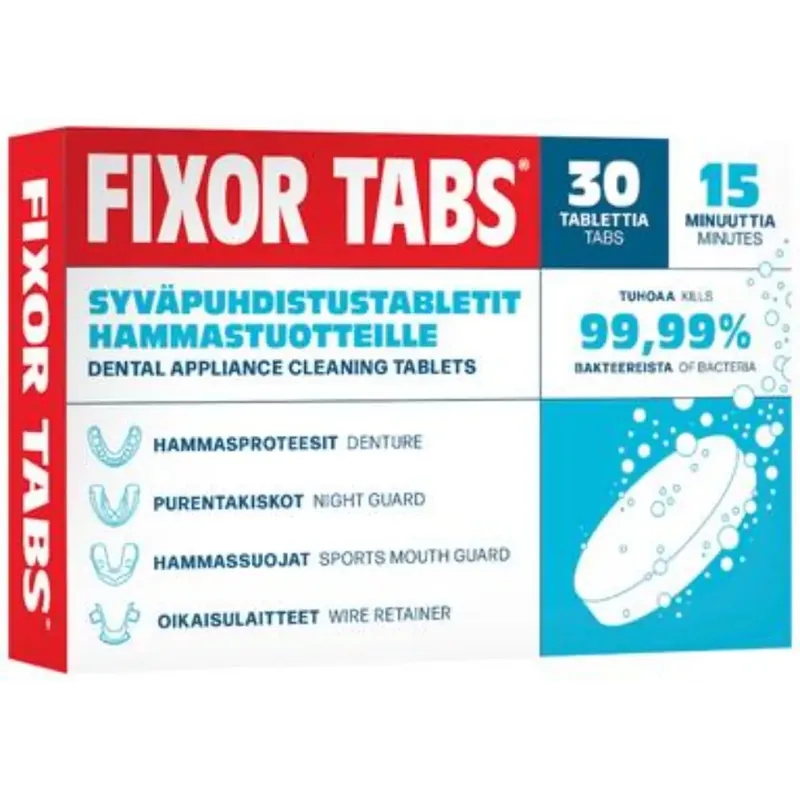 Osta Tänään FIXOR TABS SYVÄPUHDISTUS 30 TABLETTIA