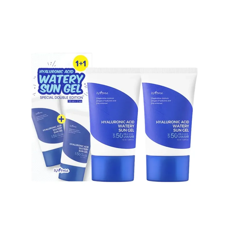 Tilaa Nyt ISNTREE Hyaluronic Acid Watery Sun Gel SPF50 (2 kpl) aurinkovoide
