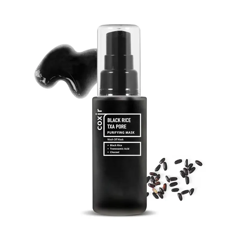 COXIR Black Rice TXA Pore Mask kasvonaamio Loppuunmyynti