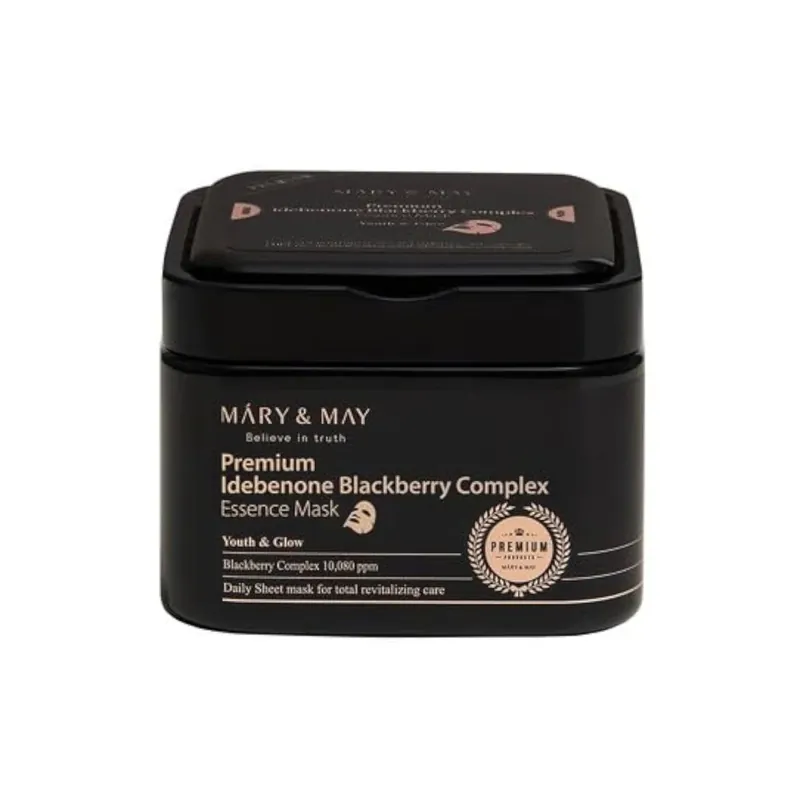 Pakollinen (Must-Have) MARY&MAY Premium Idebenone Blackberry Complex Essence Mask kangasnaamiot