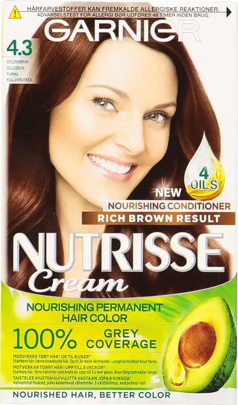 Poisto Garnier Nutrisse Ultra Creme 4.3 Golden Brown Kullanruskea kestoväri 1kpl