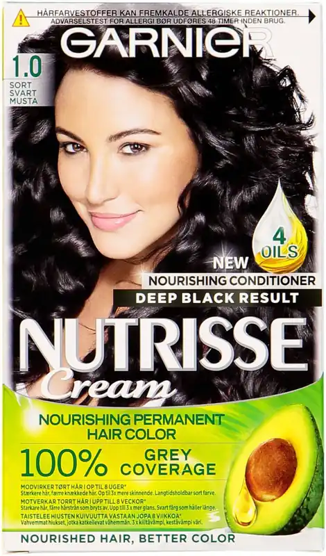 Uusi Malli Garnier Nutrisse Ultra Creme 1.0 Black Musta kestoväri 1kpl