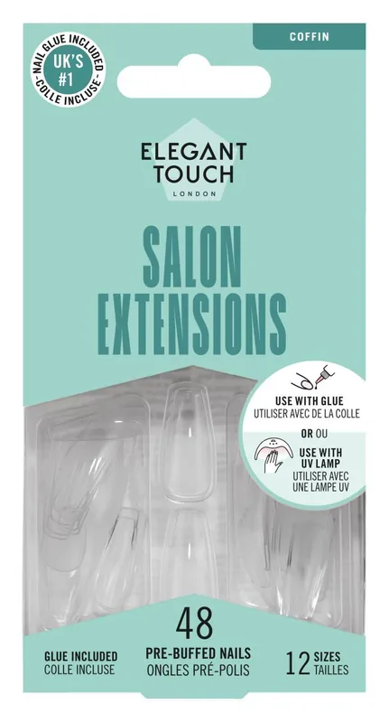 Elegant Touch Salon Extensions Coffin -tekokynnet Alennus